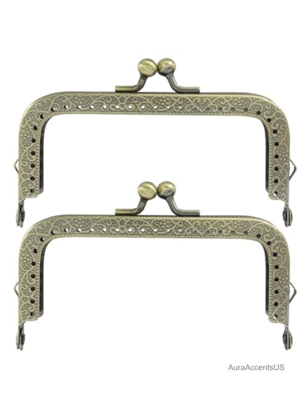 2 Pack Metal Kiss Lock Purse Frame Clasp for Handmade Bag DIY